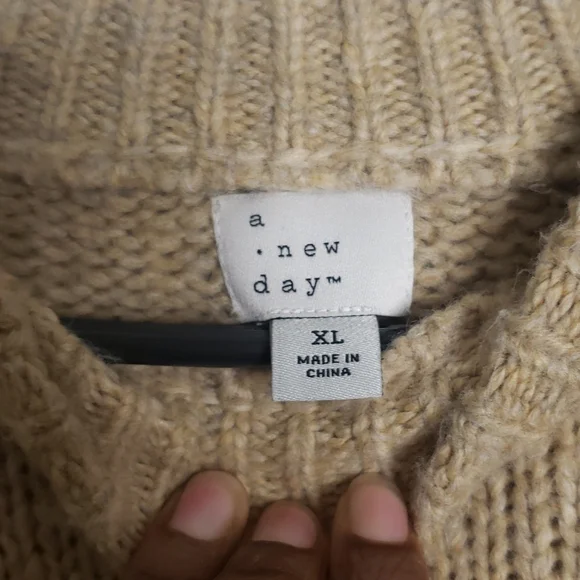 Women's Beige Oversized Sweaterdress - Picture 2 of 2